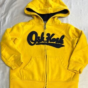 3T OshKosh B'gosh Yellow Zip-Up Hoodie Sweatshirt